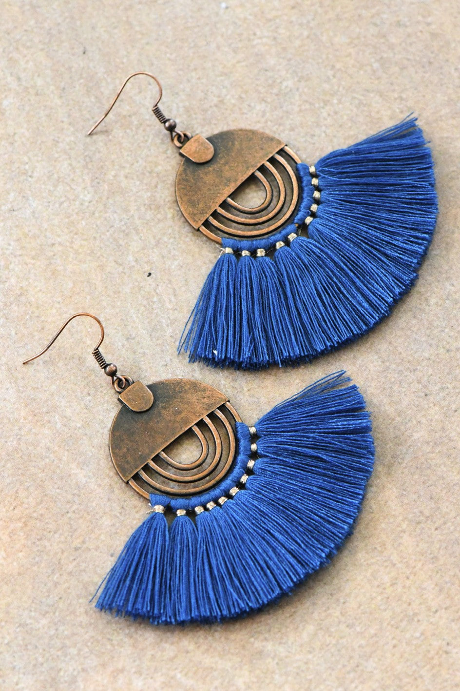 Boho Chic Fan Shaped Tassel Earrings 113