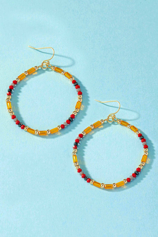 MULTI COLOR GLASS BEADED HOOP EARRINGS #215