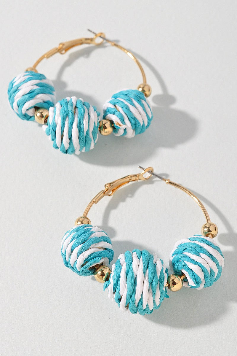 TWINE BEAD HOOP EARRINGS #162