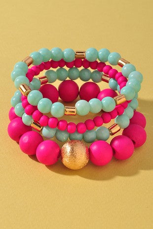 BEAD STRETCH MULTI BRACELET SET #150