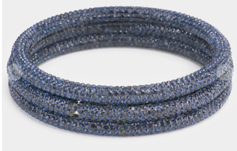 Rhinestone Pave Bangle Layered Bracelets 347