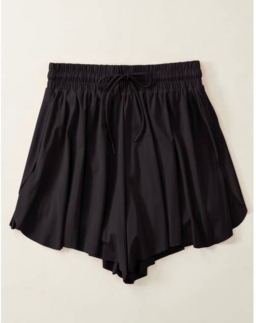 Pleated Lined Drawstring Shorts. 502