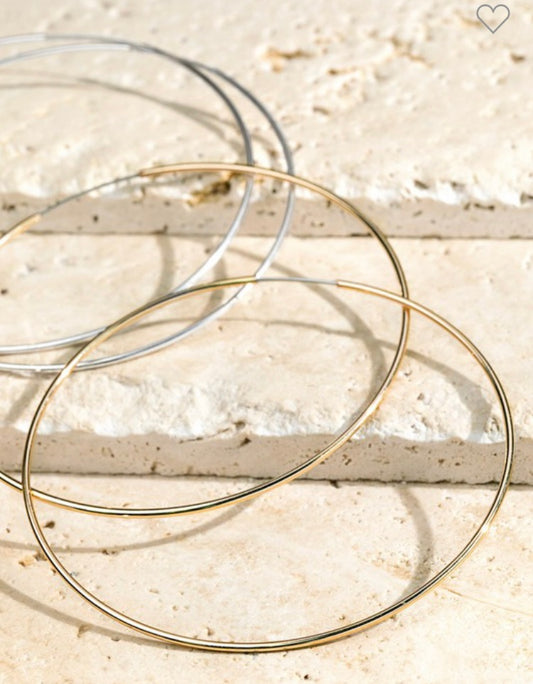 A simple and shiny metal dangle infinity hoop earrings 298